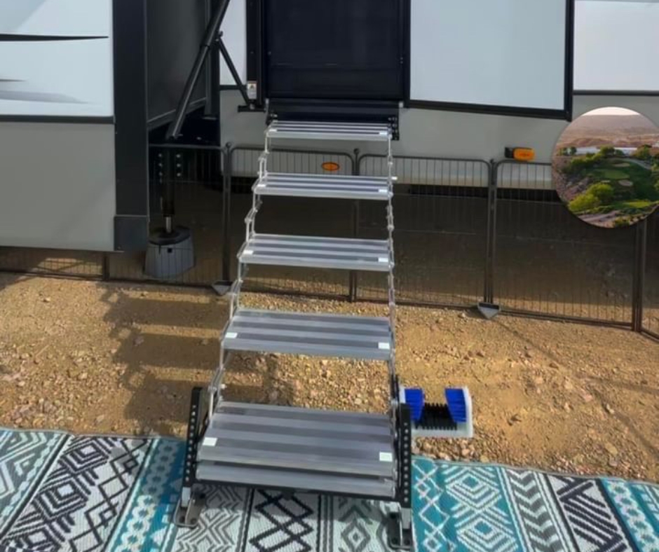 A person with crutches and a leg on a vehicle
Description automatically generated