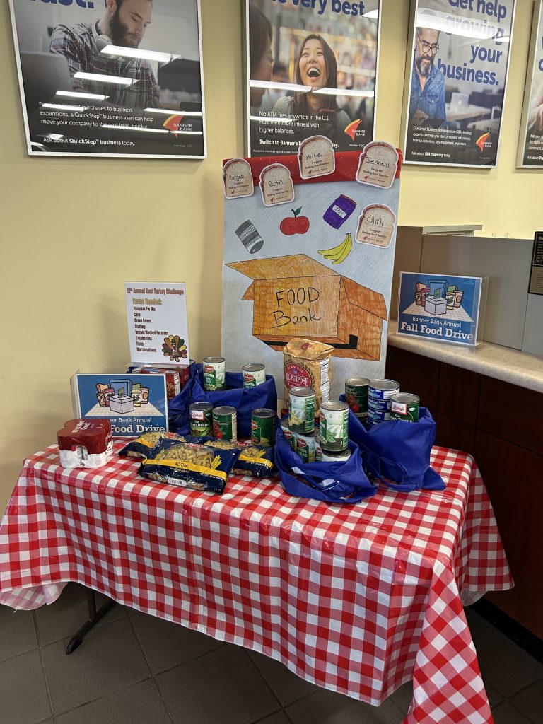 A table with food items on it
Description automatically generated