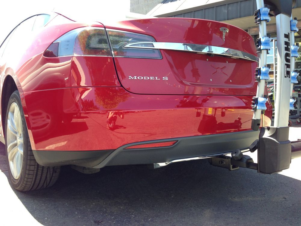 model s with bike rack