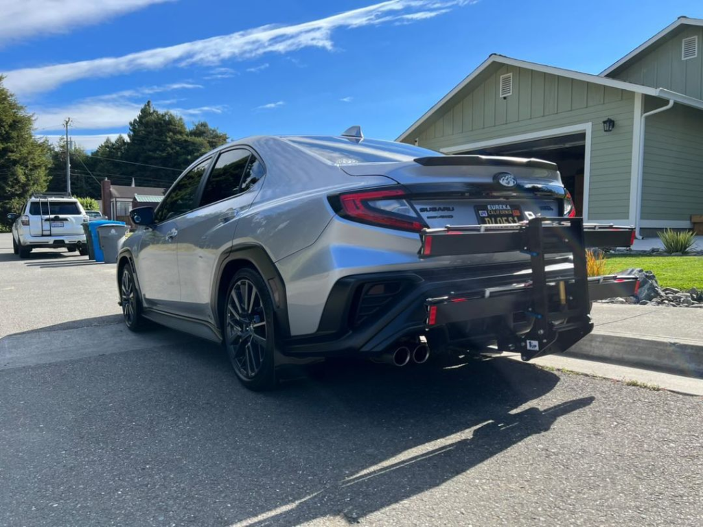 Subaru WRX with bike rack