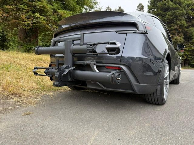 2026 tesla model y with bike rack installed