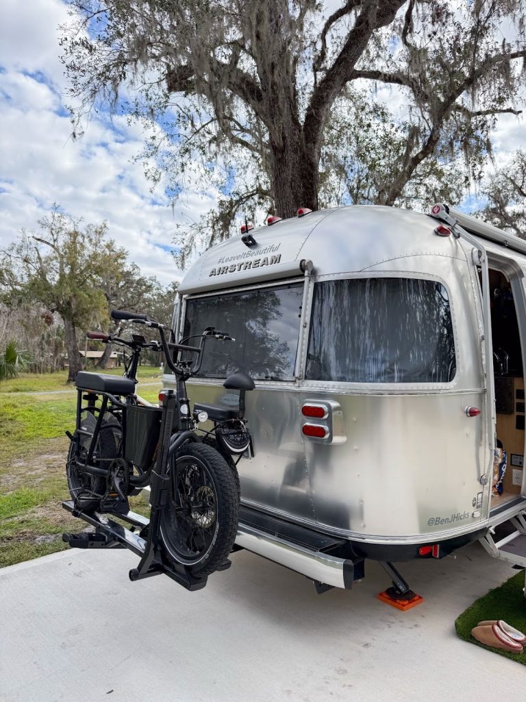 airstream trailer carrying ebikes