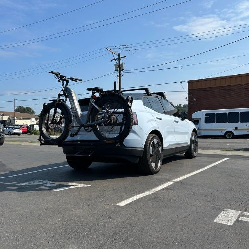 ebike rack installed on volvo ex30