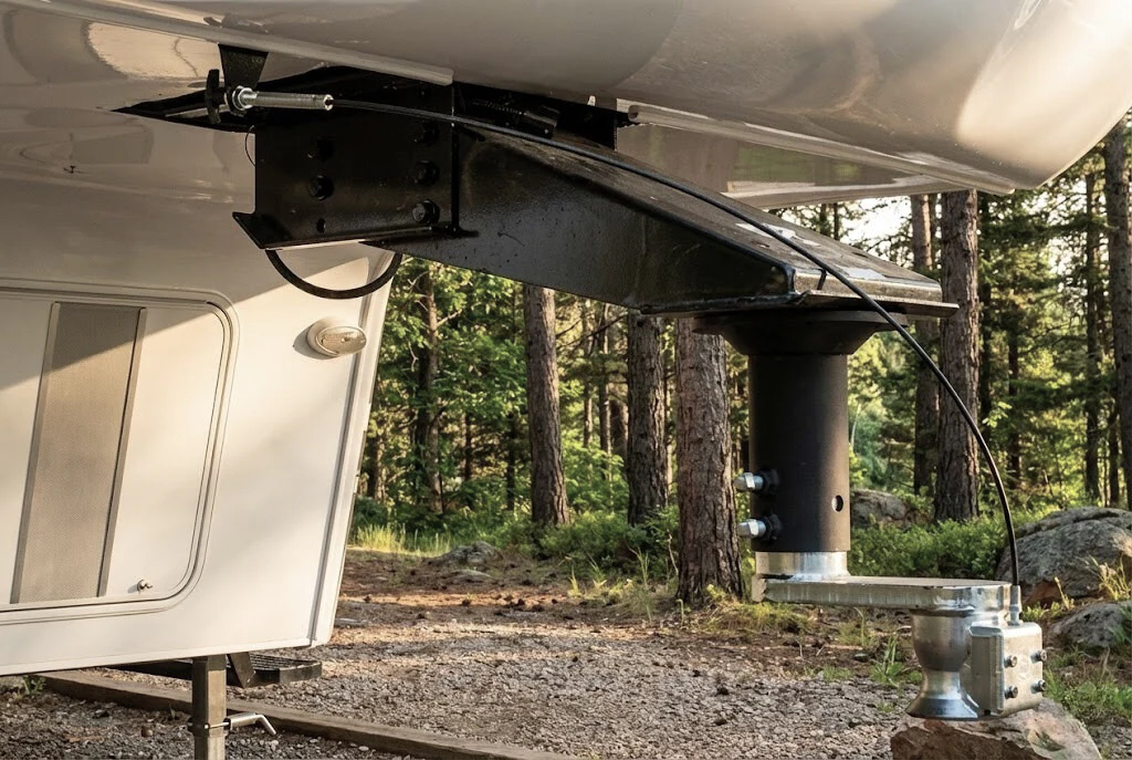 Fifth wheel hitch accessory setup