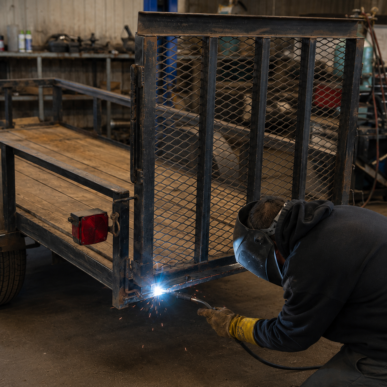 Small utility trailer structural repair placeholder