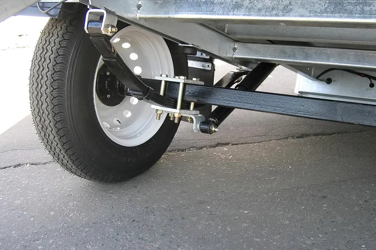 Utility trailer axle and leaf spring suspension repair