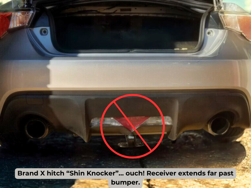 Example of a protruding hitch that can be a shin hazard