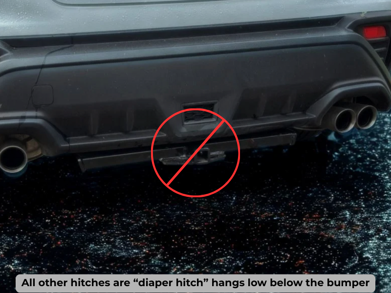 Example of a bulky diaper-style hitch