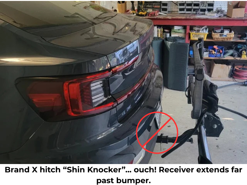 Example of a protruding hitch that can be a shin hazard