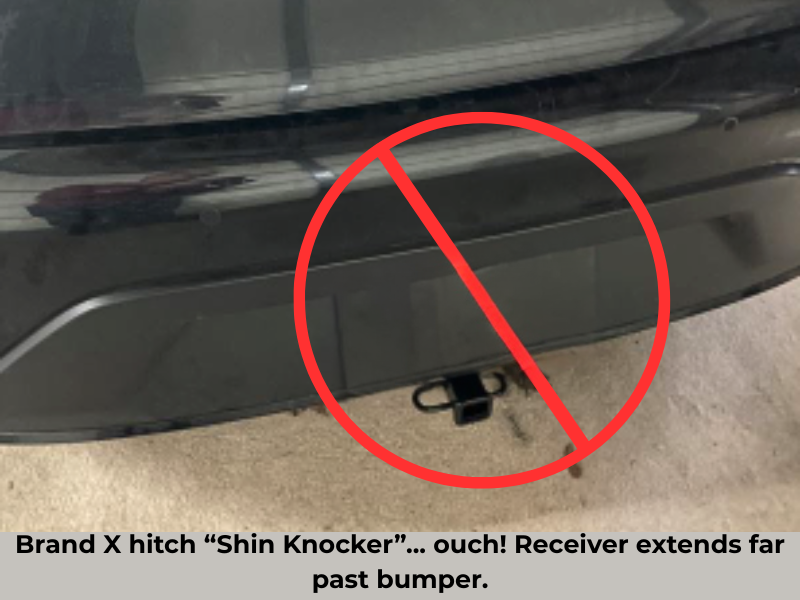Example of a protruding hitch that can be a shin hazard