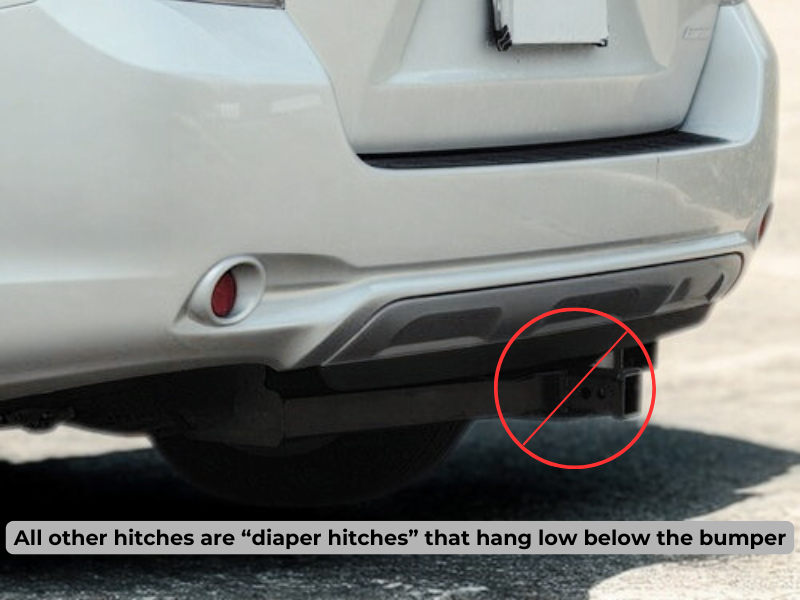 Example of a bulky diaper-style hitch