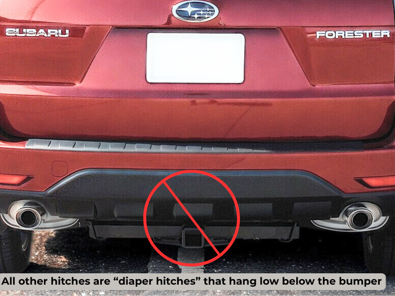 Example of a bulky diaper-style hitch