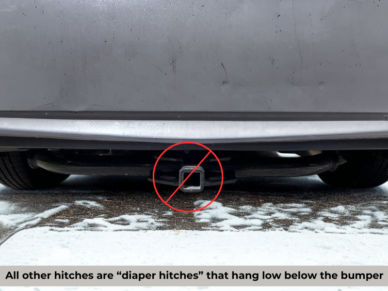 Example of a bulky diaper-style hitch