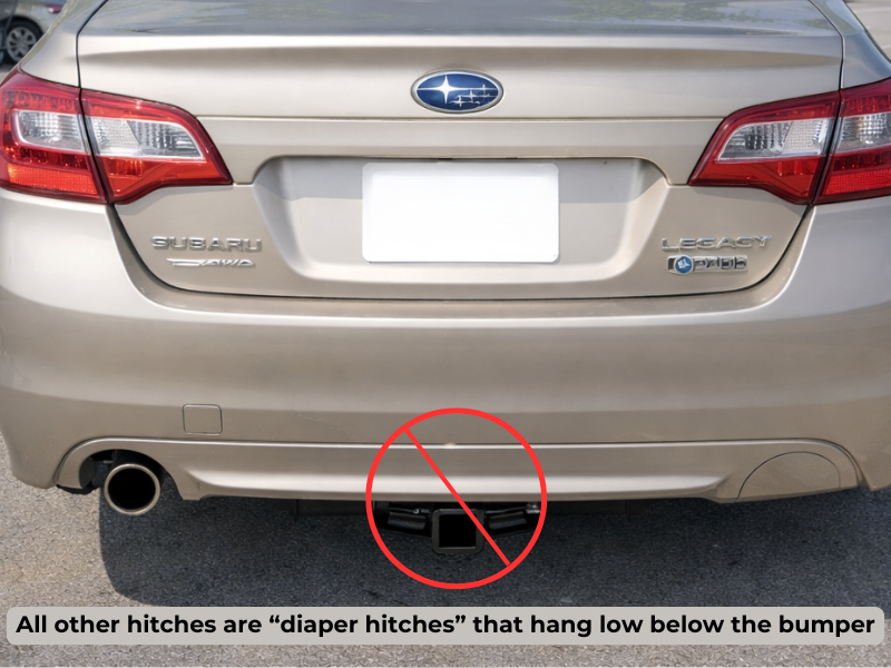 Example of a bulky diaper-style hitch