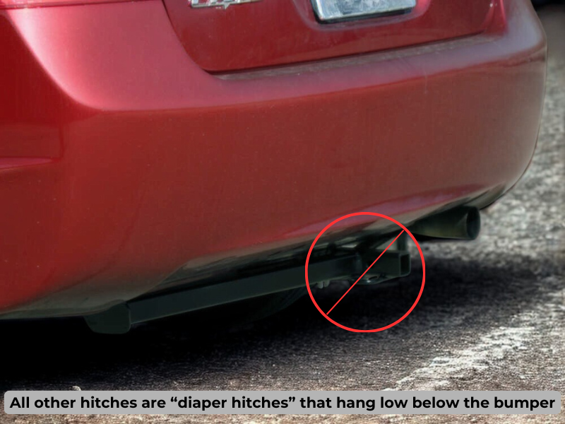 Example of a bulky diaper-style hitch