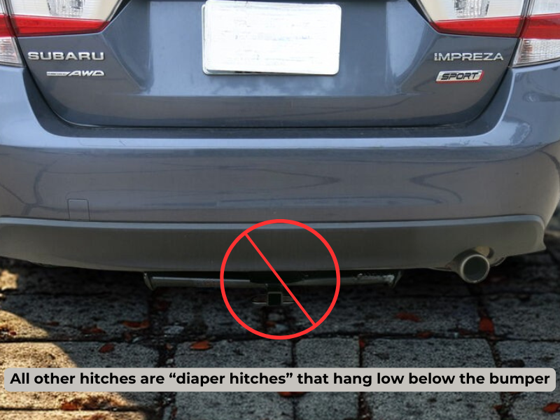 Example of a bulky diaper-style hitch
