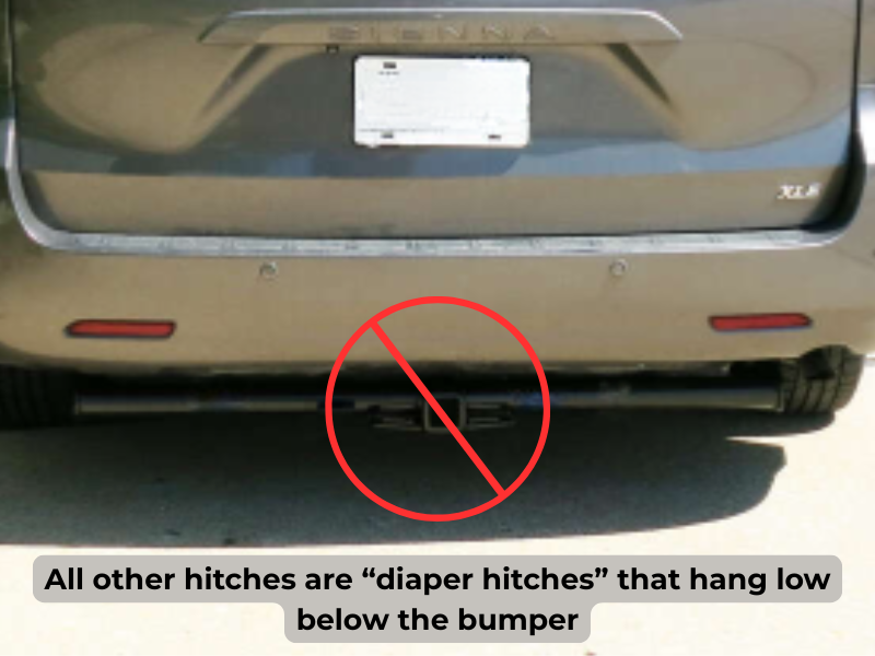 Example of a bulky diaper-style hitch