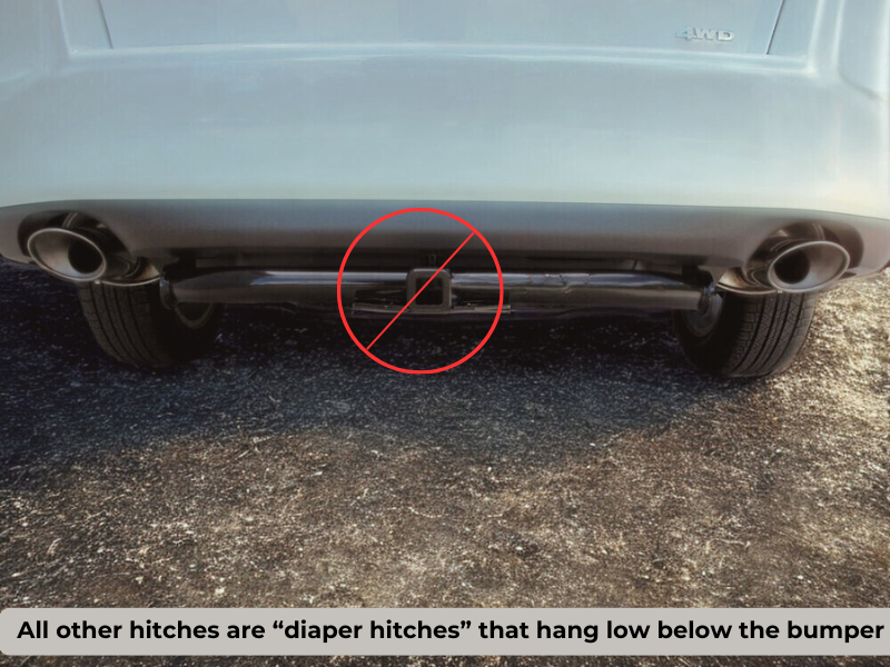 Example of a bulky diaper-style hitch