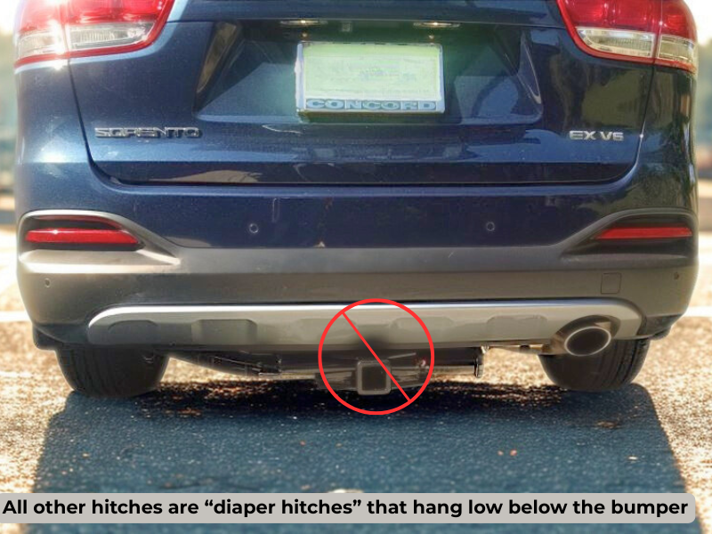 Example of a bulky diaper-style hitch