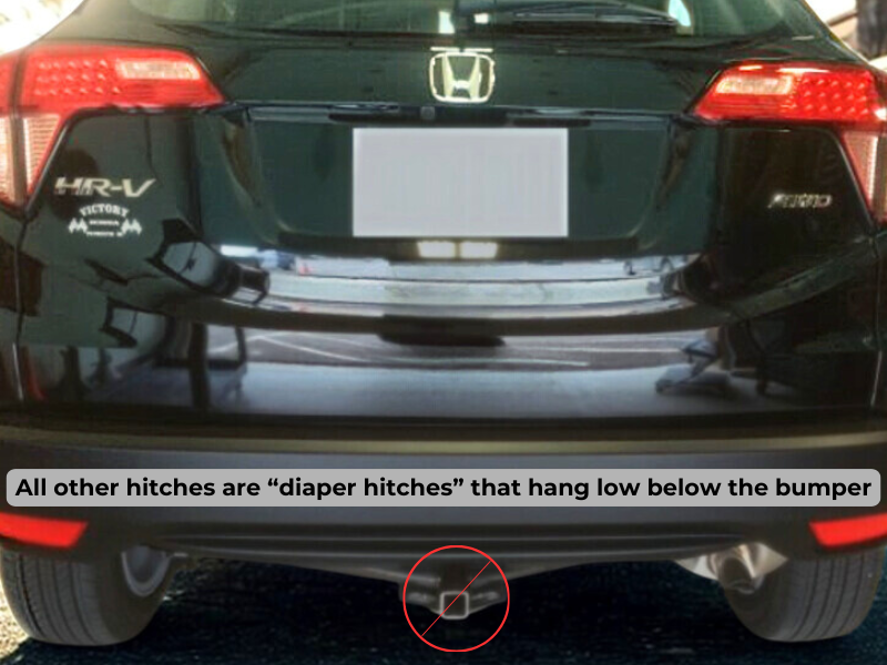 Example of a bulky diaper-style hitch