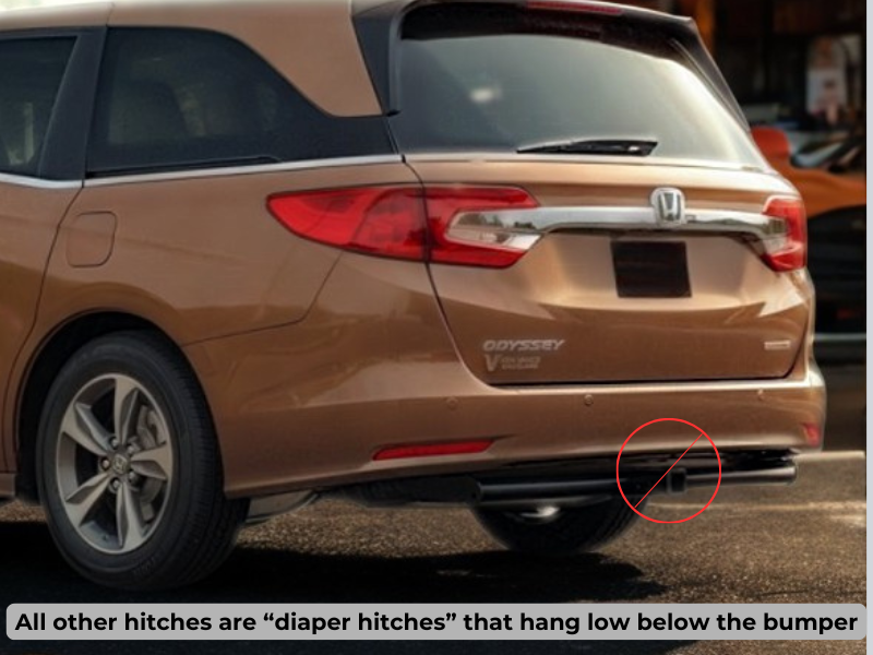 Example of a bulky diaper-style hitch
