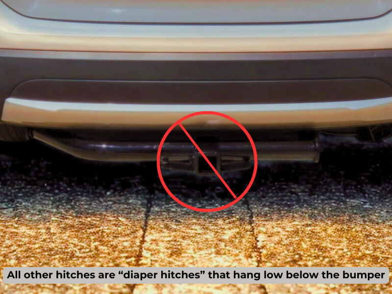 Example of a bulky diaper-style hitch