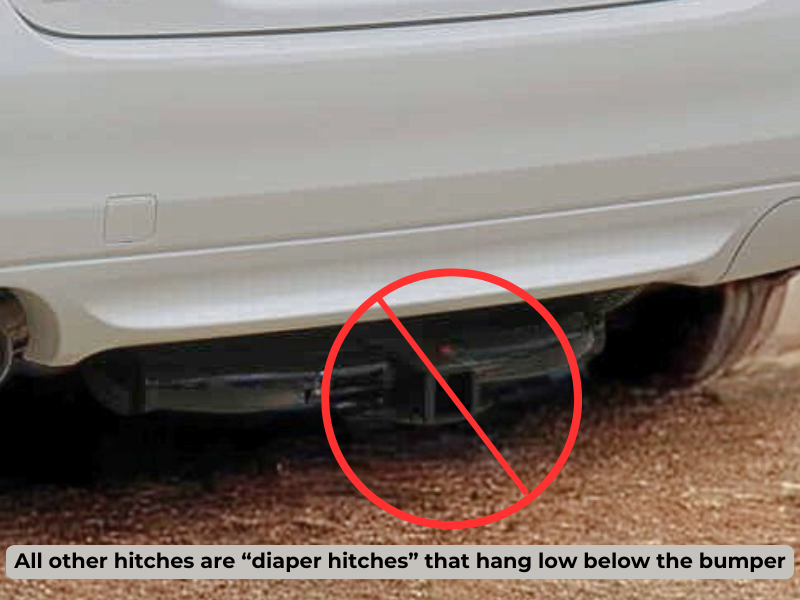 Example of a bulky diaper-style hitch