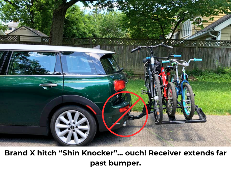 Example of a protruding hitch that can be a shin hazard