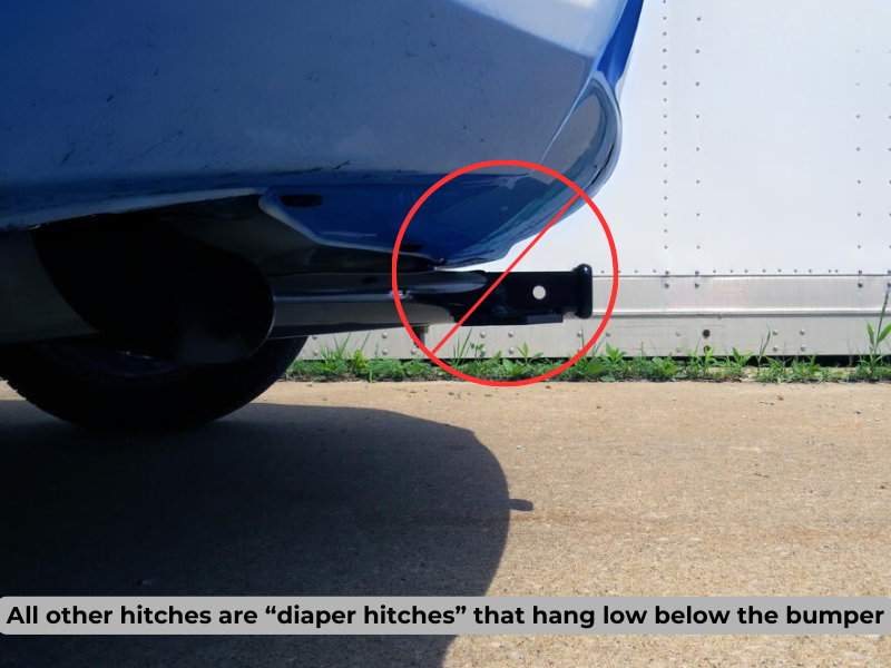 Example of a bulky diaper-style hitch