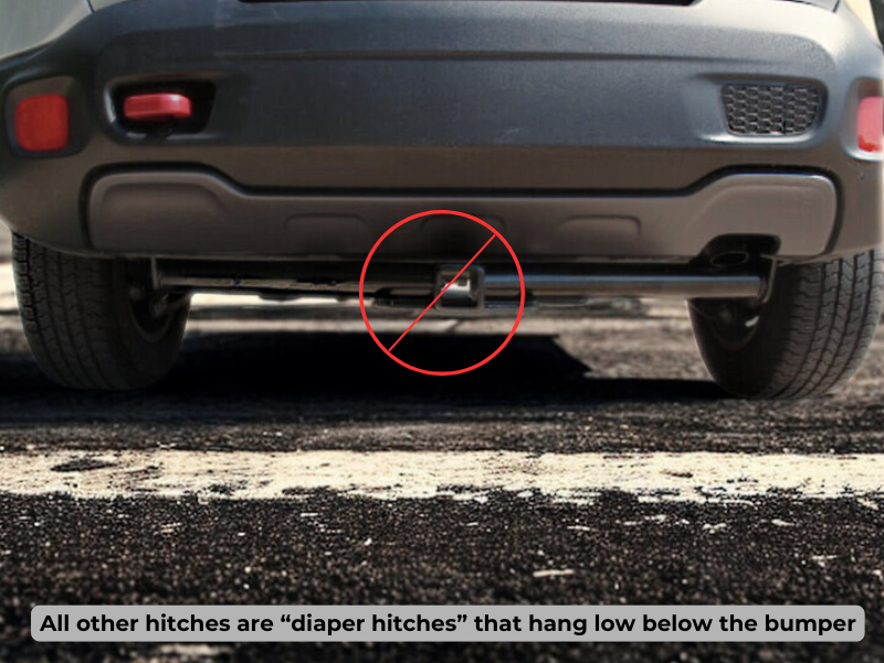 Example of a bulky diaper-style hitch