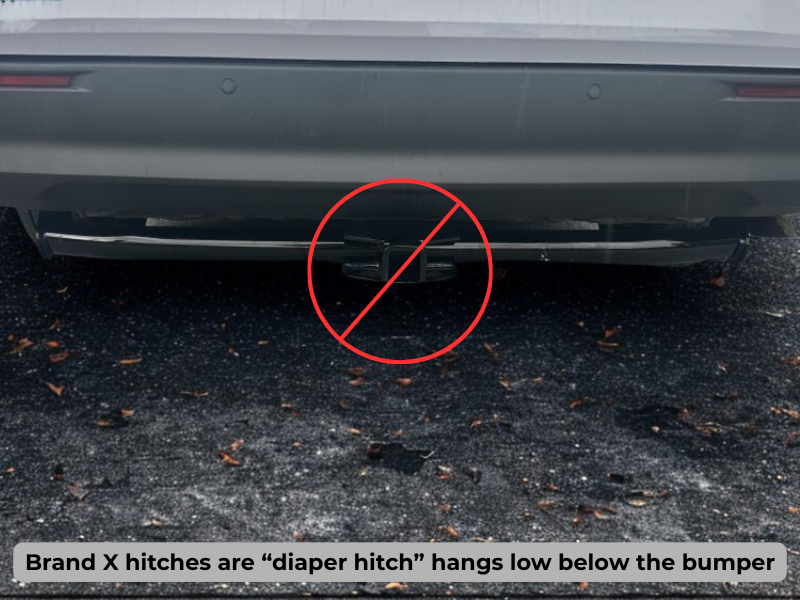 Example of a bulky diaper-style hitch