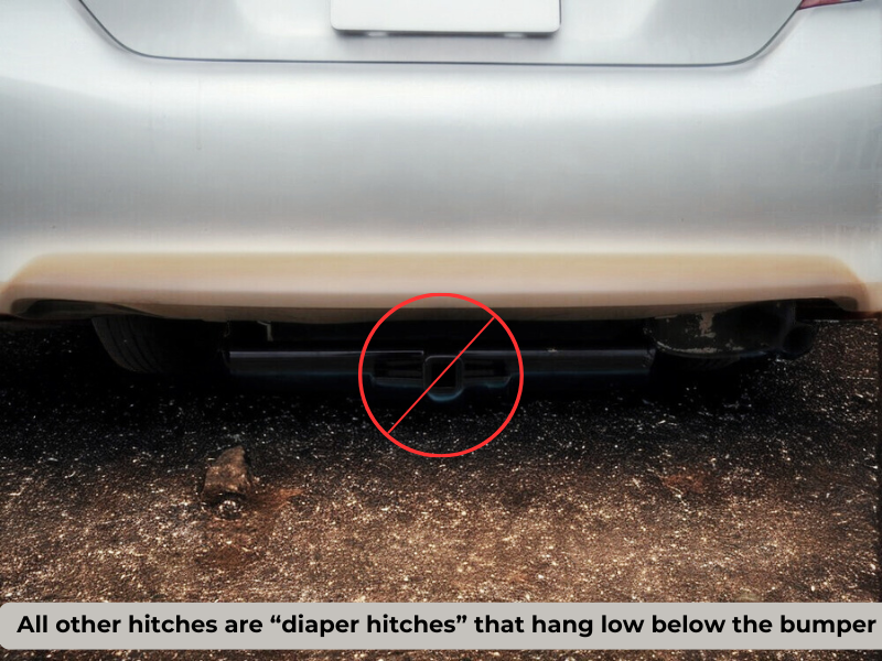 Example of a bulky diaper-style hitch