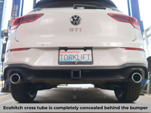 Volkswagen GTI and Golf R — 2022 - 2026 — Stainless Steel EcoHitch® Trailer Hitch-Stealth - Removable receiver - 2in" 