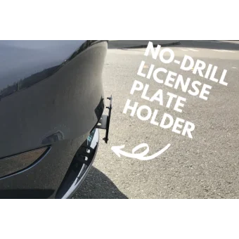 No-drill license plate bracket for 2020-2025 Tesla Model Y